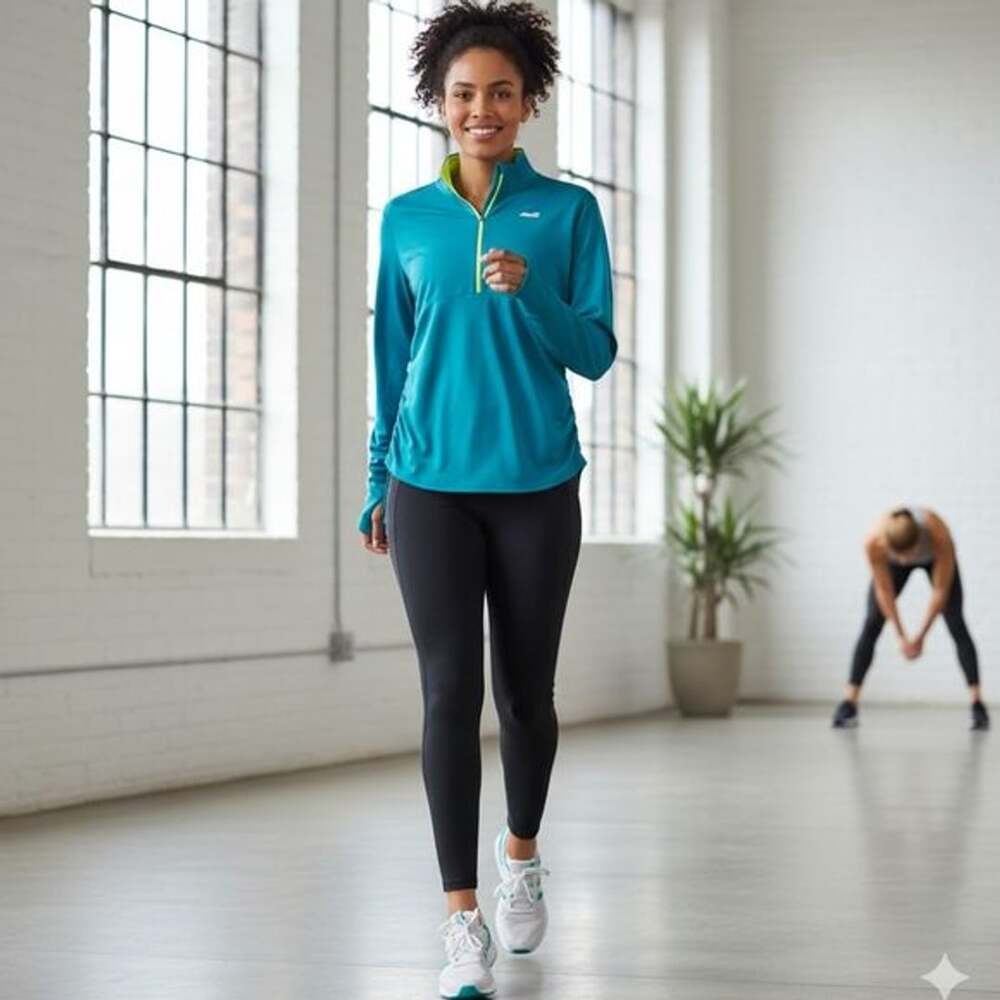 Avia Blue Green Half Zip Workout Top